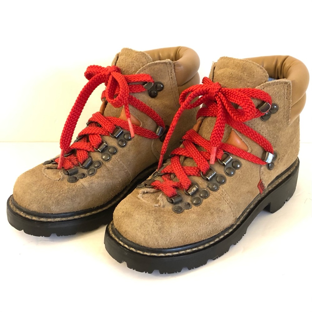 Vintage Mont Blanc Suede Hiking Trail Mountain Boots, Size 3.5 (Ladies 5.5-6.5)
